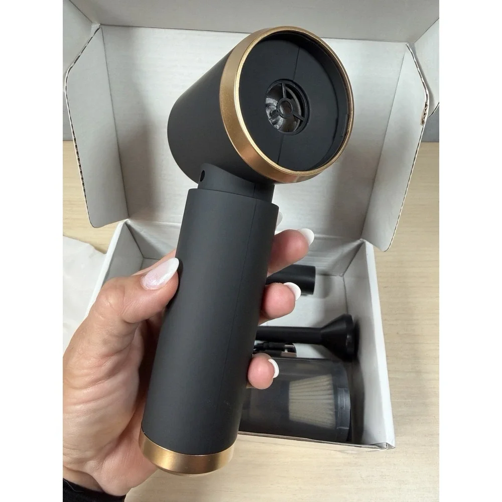 Wireless Car Vacuum Cleaner In Case, Portable Wet Dry, Handheld Black & Gold